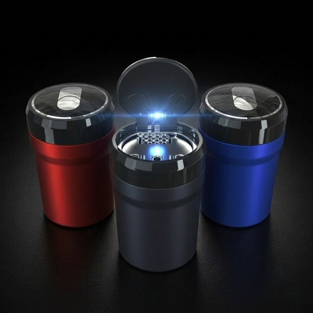 Portable Car Ashtray - Large Capacity & LED-Illuminated