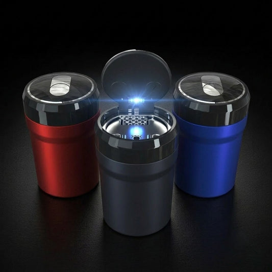 Portable Car Ashtray - Large Capacity & LED-Illuminated