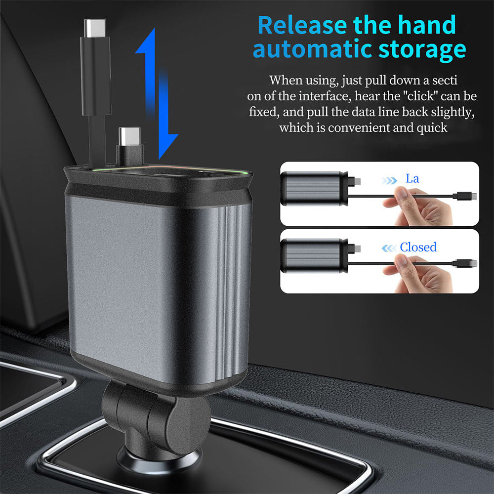 Retractable Fast Car Charger(C/Iphone)