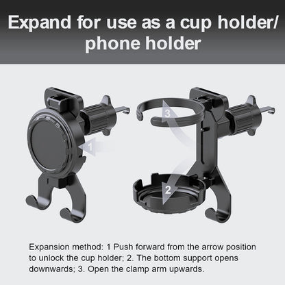 Car Interior Organizer - Dashboard & Backseat Cup Holder, Phone Cradle, and Utility Hooks
