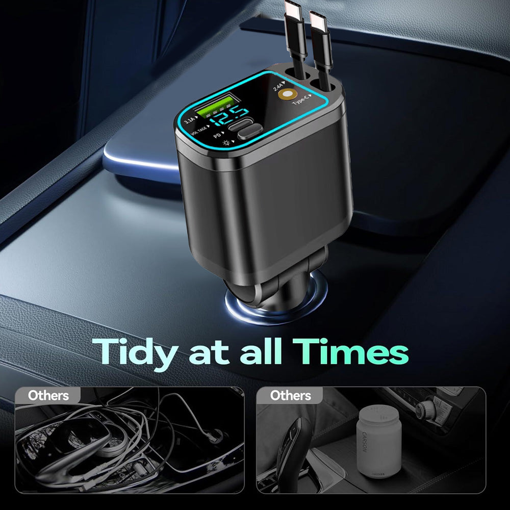 6-in-1 Retractable Fast Car Charger