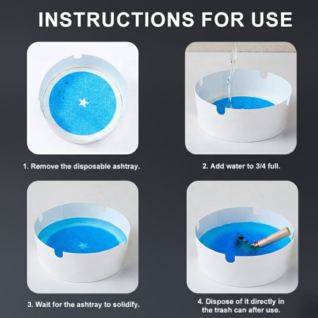 Water-Activated Disposable Ashtray - 25 Pack