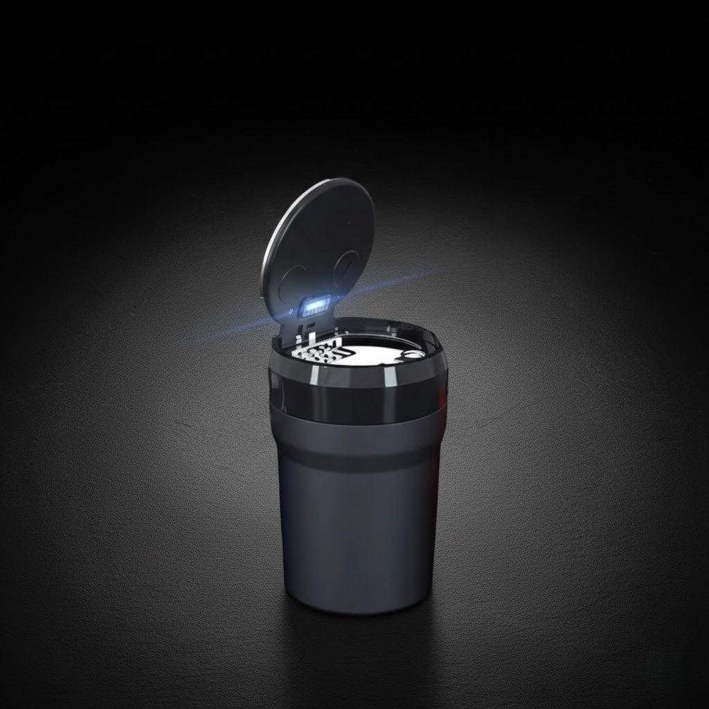 Portable Car Ashtray - Large Capacity & LED-Illuminated